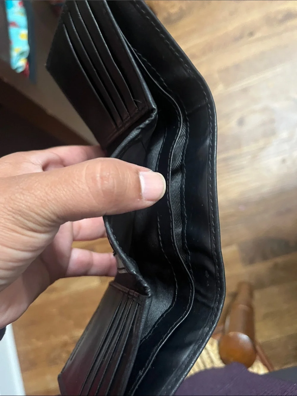 47 Maple Genuine Leather Men's Slim tri fold Wallet | Black Leather Wallet